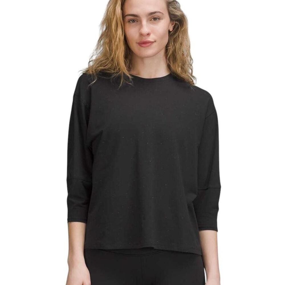 Lululemon LA 3/4 Sleeve Crewneck Shirt in Black